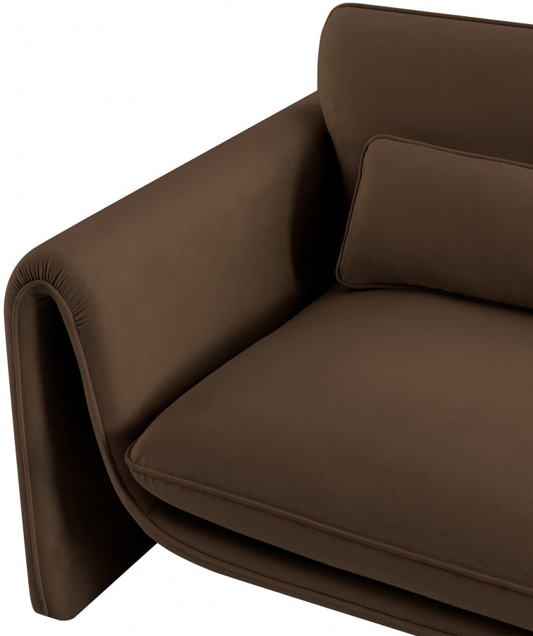 Sloan Velvet Upholstered Chair in Brown - 199Brown-C