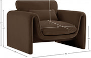 Sloan Velvet Upholstered Chair in Brown - 199Brown-C