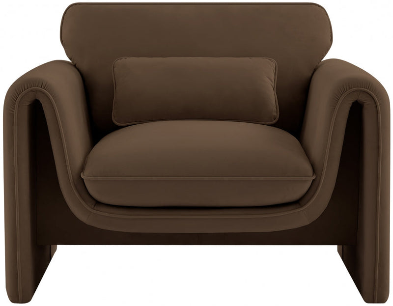 Sloan Velvet Upholstered Chair in Brown - 199Brown-C