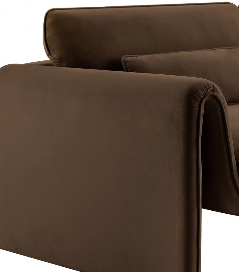 Sloan Velvet Upholstered Chair in Brown - 199Brown-C