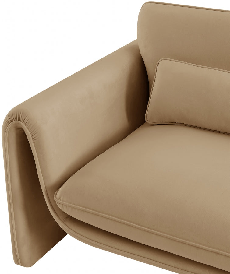 Sloan Velvet Upholstered Chair in Camel - 199Camel-C