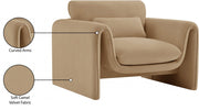 Sloan Velvet Upholstered Chair in Camel - 199Camel-C
