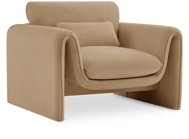 Sloan Velvet Upholstered Chair in Camel - 199Camel-C