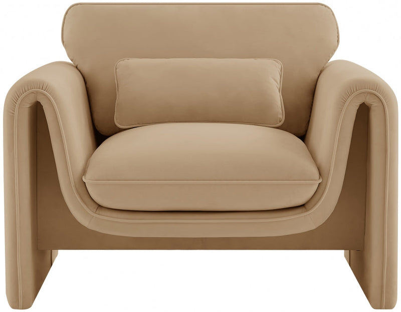 Sloan Velvet Upholstered Chair in Camel - 199Camel-C