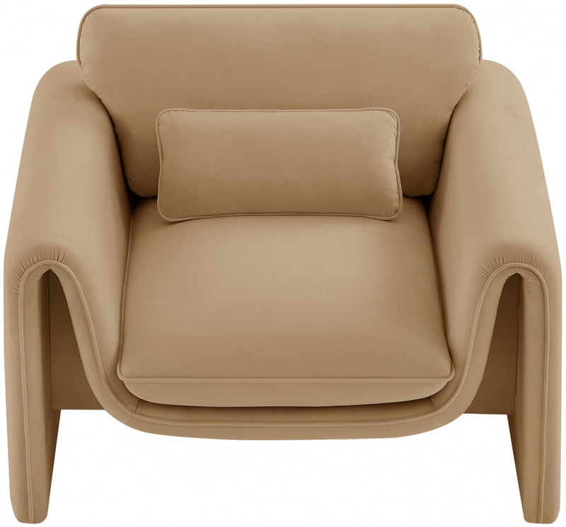 Sloan Velvet Upholstered Chair in Camel - 199Camel-C