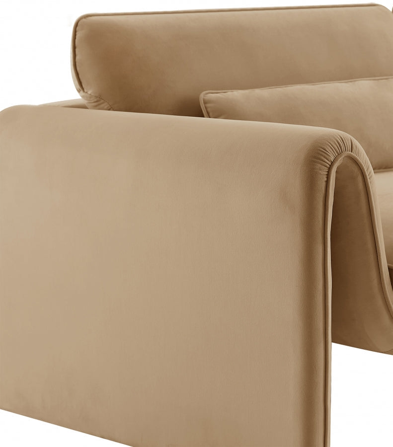 Sloan Velvet Upholstered Chair in Camel - 199Camel-C