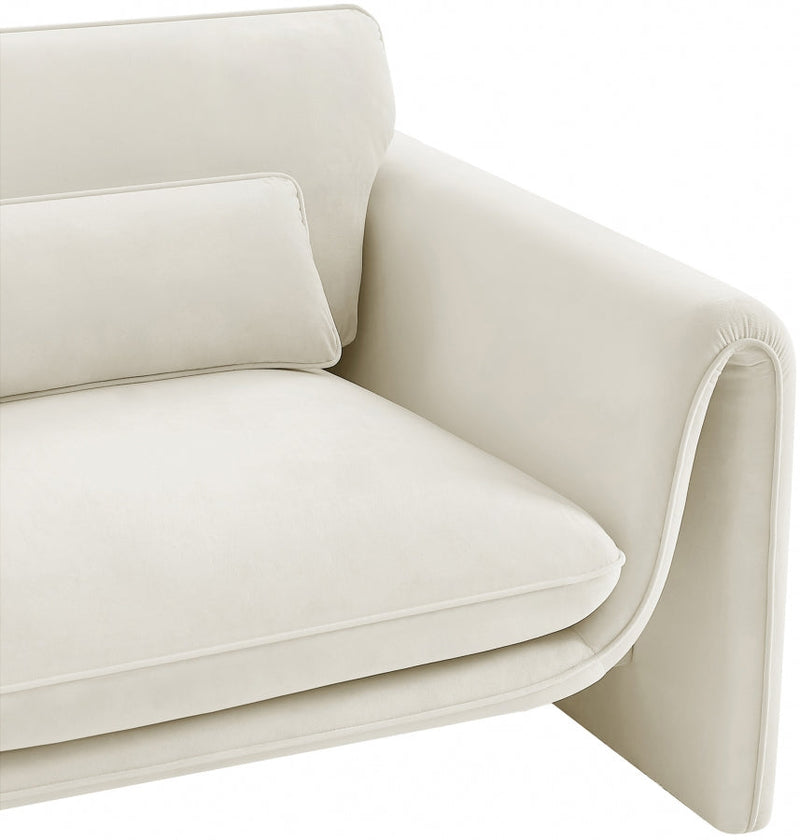 Sloan Velvet Upholstered Chair in Cream - 199Cream-C