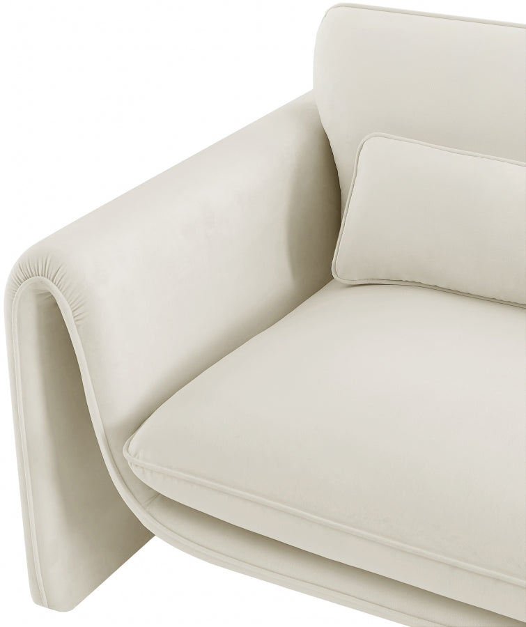 Sloan Velvet Upholstered Chair in Cream - 199Cream-C