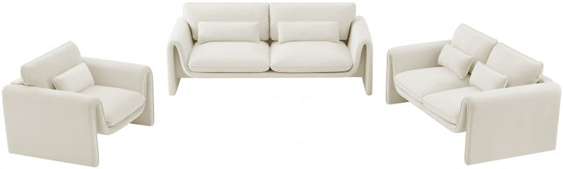 Sloan Velvet Upholstered Chair in Cream - 199Cream-C