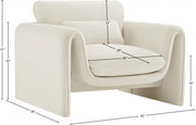 Sloan Velvet Upholstered Chair in Cream - 199Cream-C