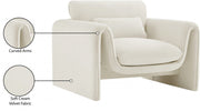 Sloan Velvet Upholstered Chair in Cream - 199Cream-C
