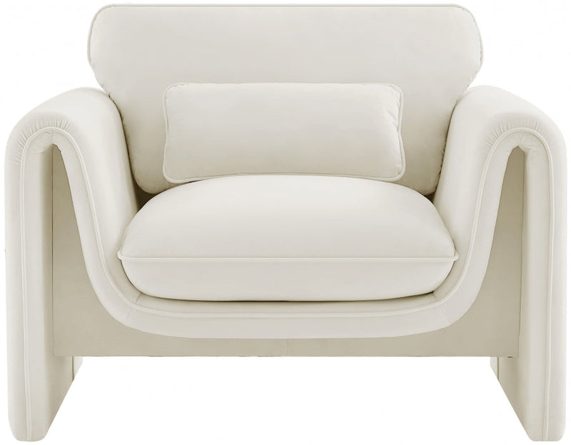 Sloan Velvet Upholstered Chair in Cream - 199Cream-C