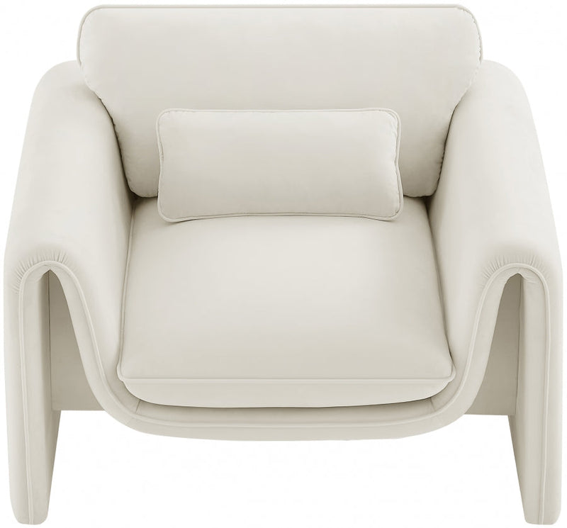 Sloan Velvet Upholstered Chair in Cream - 199Cream-C