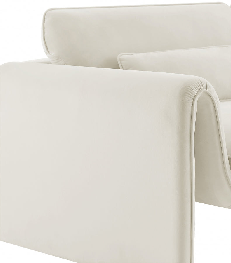 Sloan Velvet Upholstered Chair in Cream - 199Cream-C