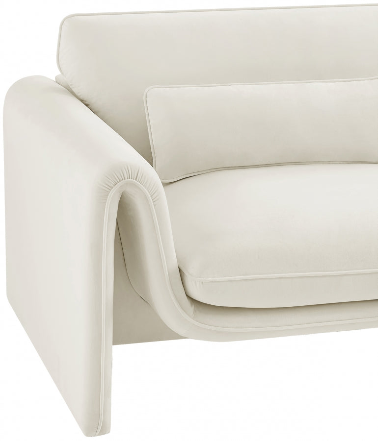 Sloan Velvet Upholstered Chair in Cream - 199Cream-C
