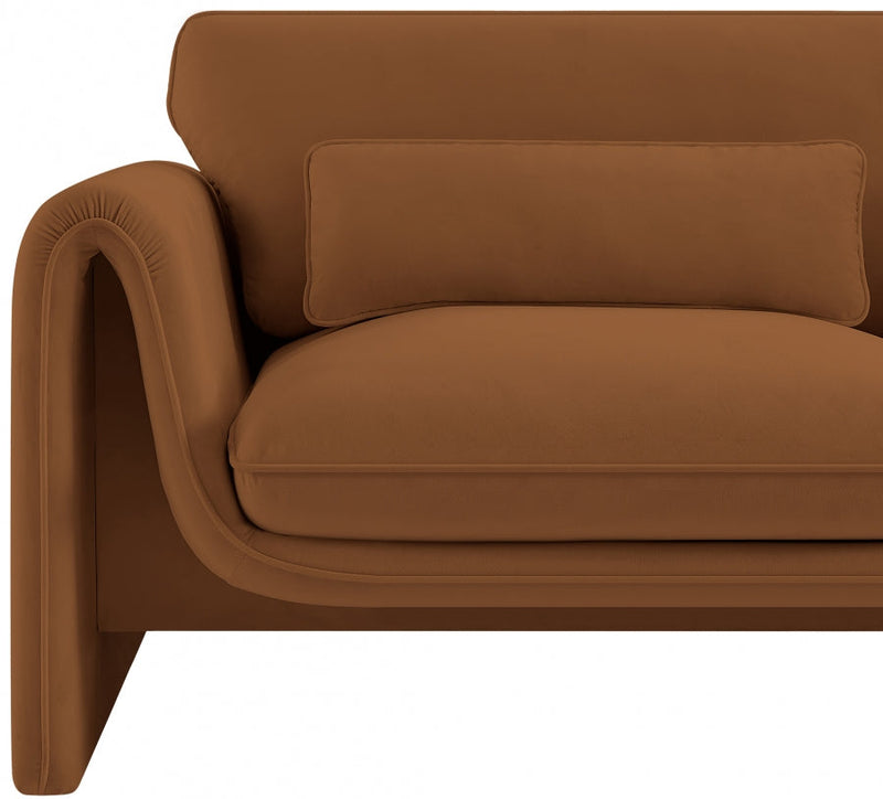 Sloan Velvet Upholstered Chair in Saddle - 199Saddle-C
