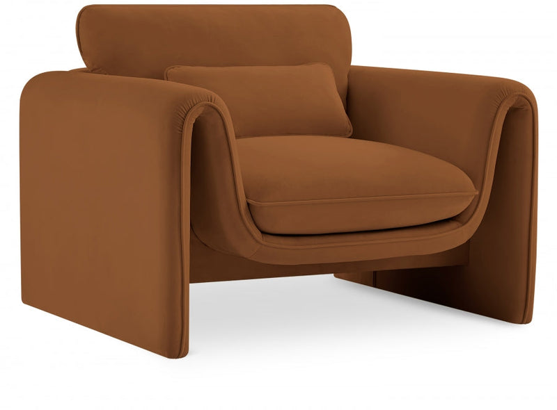 Sloan Velvet Upholstered Chair in Saddle - 199Saddle-C