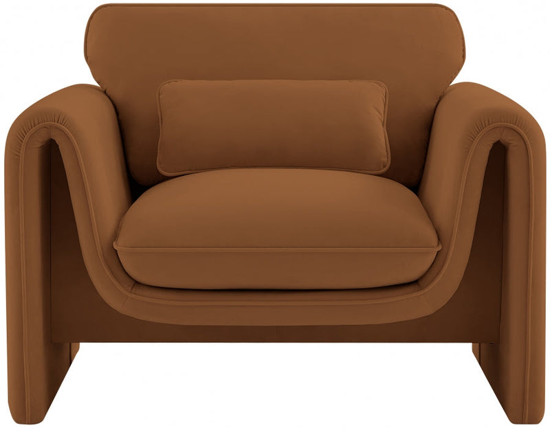 Sloan Velvet Upholstered Chair in Saddle - 199Saddle-C
