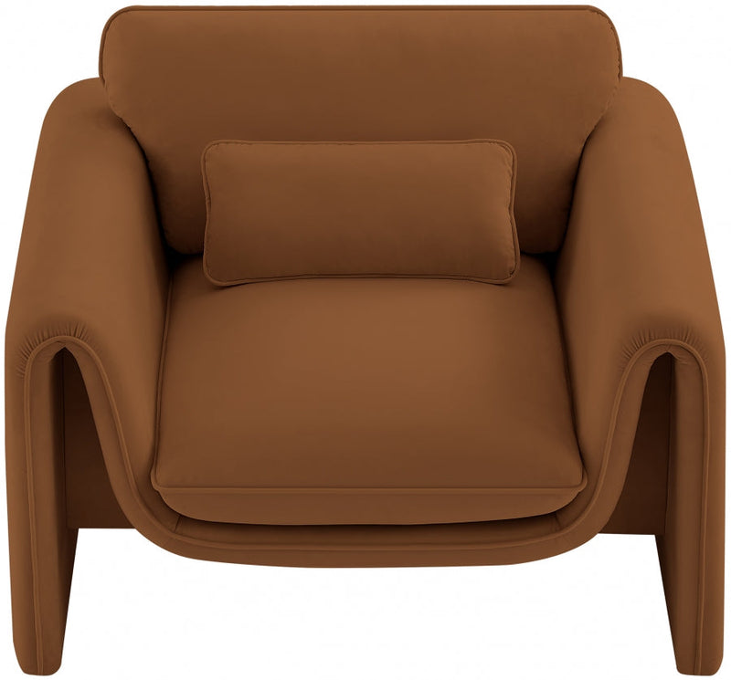 Sloan Velvet Upholstered Chair in Saddle - 199Saddle-C