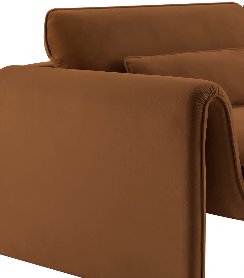 Sloan Velvet Upholstered Chair in Saddle - 199Saddle-C