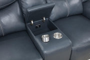 Sloane 2-piece Upholstered Reclining Sofa Set Blue - 610271-S2