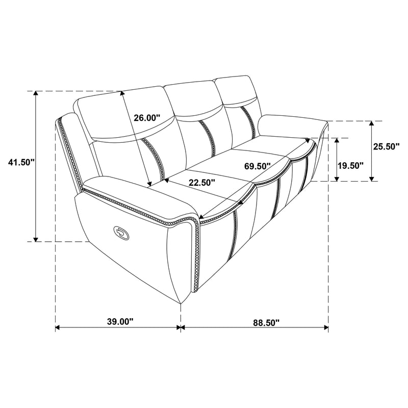 Sloane 2-piece Upholstered Reclining Sofa Set Blue - 610271-S2