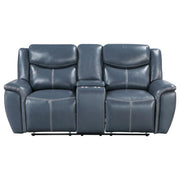 Sloane Upholstered Padded Arm Reclining Loveseat Blue - 610272