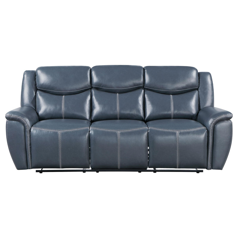 Sloane Upholstered Padded Arm Reclining Sofa Blue - 610271