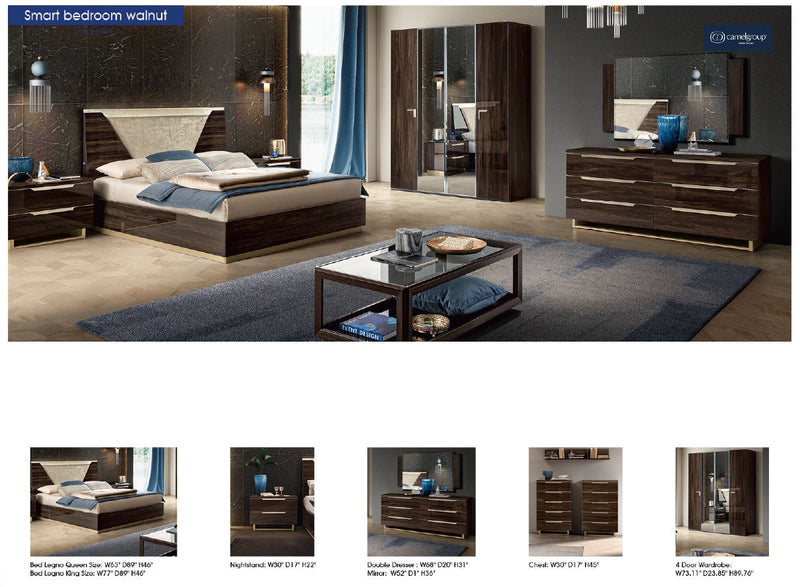 Smart Bed Walnut SET - p12686
