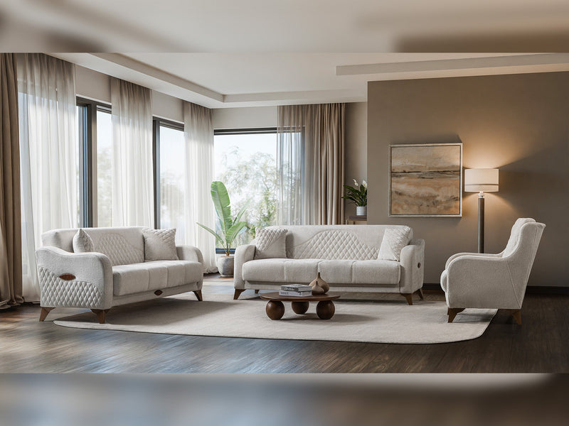 Smart Convertible Loveseat in Cream - 200-ST-SMA-HENRY05-2