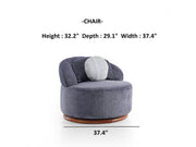 Snowy 3-pieces (Sofa & Loveseat & Swivel Chair) Livingroom Set Anthracite in Anthracite - 101-SNO-ROMAA-321