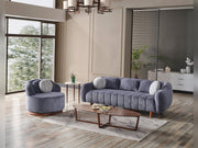 Snowy 3-pieces (Sofa & Loveseat & Swivel Chair) Livingroom Set Anthracite in Anthracite - 101-SNO-ROMAA-321