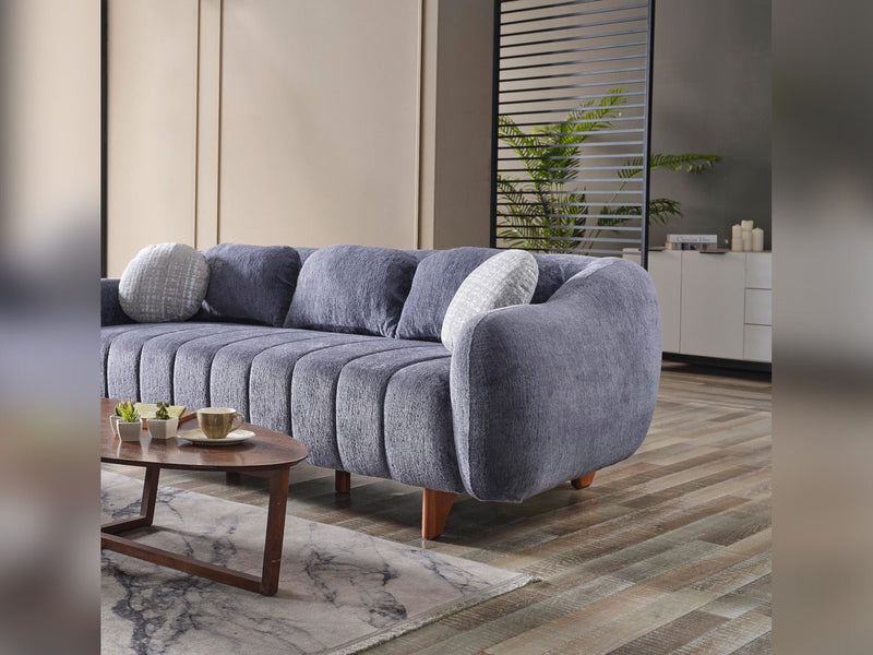 Snowy 3-pieces (Sofa & Loveseat & Swivel Chair) Livingroom Set Anthracite in Anthracite - 101-SNO-ROMAA-321
