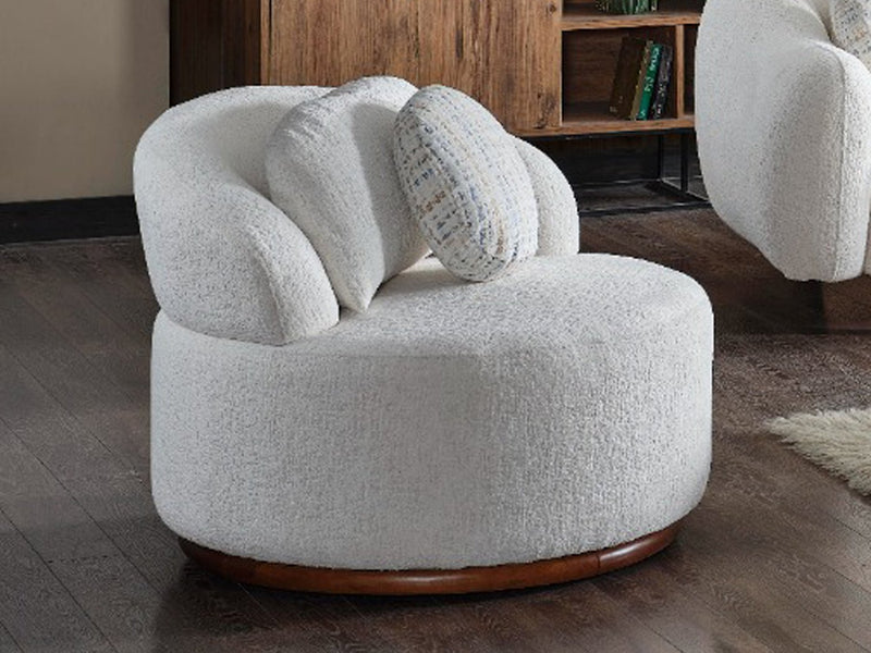 Snowy 37.4" Wide Swivel Armchair - Gate FurnitureStandard Accent Chairs