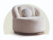 Snowy 37.4" Wide Swivel Armchair - Gate FurnitureStandard Accent Chairs