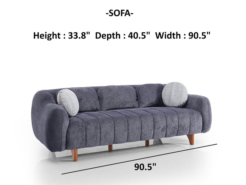 Snowy 90.5" Wide Sofa - Gate FurnitureStandard Sofas