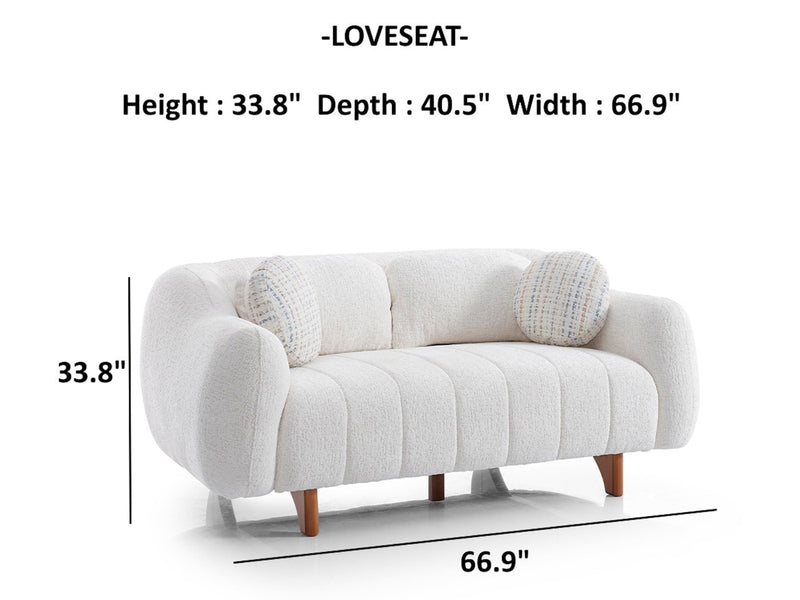 Snowy Living Room Set - Gate FurnitureLiving Room Sets