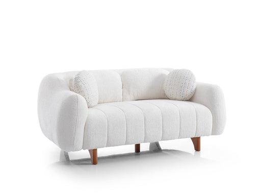 Snowy Stationary Loveseat Cream in Cream - 101-SNO-ROMAC-2