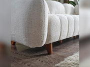 Snowy Stationary Loveseat Cream in Cream - 101-SNO-ROMAC-2