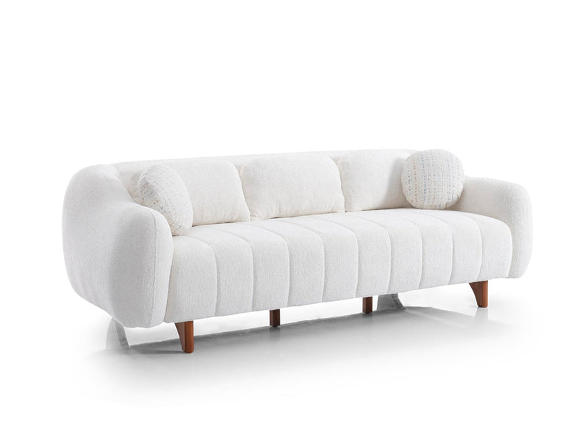 Snowy Stationary Sofa Cream in Cream - 101-SNO-ROMAC-3