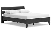 Socalle Black Queen Panel Platform Bed - Gate FurnitureQueen Bed