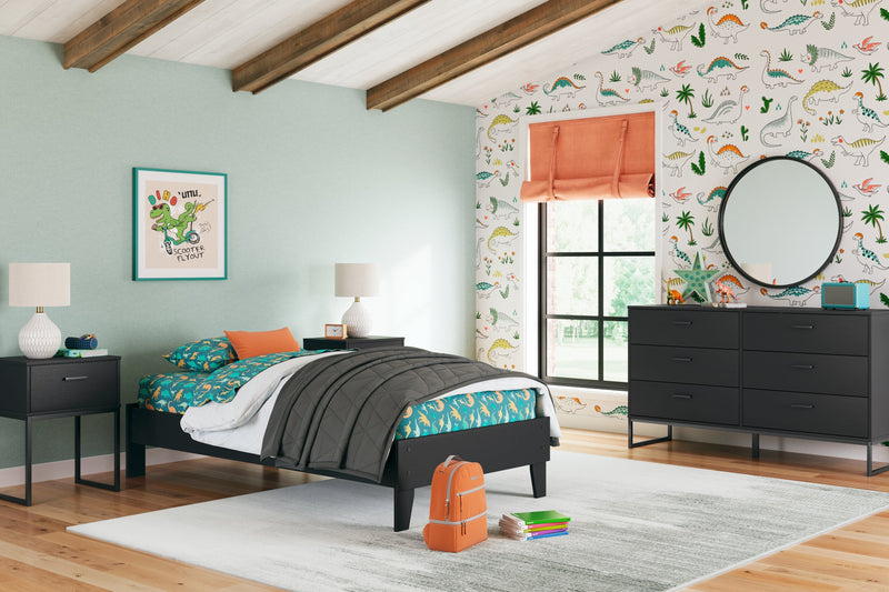 Socalle Black Twin Platform Bed - EB1865-111