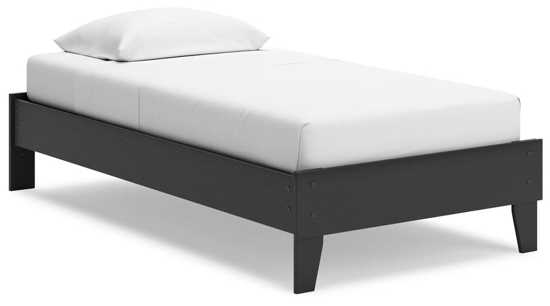 Socalle Black Twin Platform Bed from Ashley - Luna Furniture