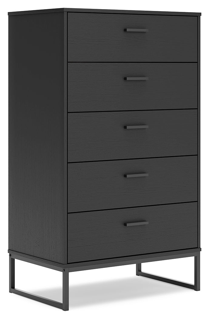 Socalle Full Panel Headboard with Dresser and Chest in Black - PKG018862