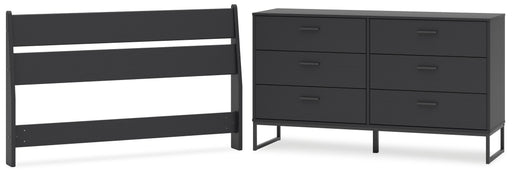 Socalle Full Panel Headboard with Dresser in Black - PKG018860