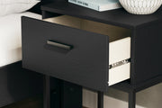 Socalle Full Panel Platform Bed with 2 Nightstands in Black - PKG019061