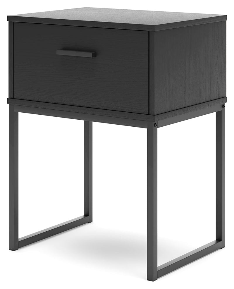 Socalle Full Platform Bed with 2 Nightstands in Black - PKG019045