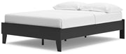Socalle Full Platform Bed with 2 Nightstands in Black - PKG019045
