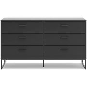 Socalle Full Platform Bed with Dresser and 2 Nightstands in Black - PKG019043