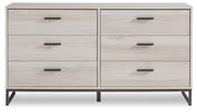 Socalle Light Natural Queen Panel Platform Bed with Dresser and Nightstand - EB1864B4